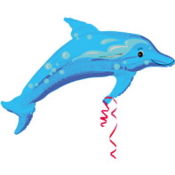 Fóliový balón delfín modrý 96 cm