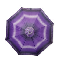 Dáždnik veľký fialový kvetinový lem,poloautomatický,vetruodolný