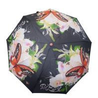 Poloautomatický,vetruodolný dáždnik oranžový motýl