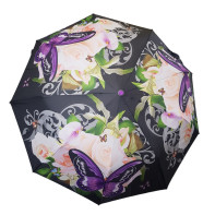 Poloautomatický,vetruodolný dáždnik fialový motýl