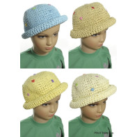 Detský pletený klobúk s kvietkami