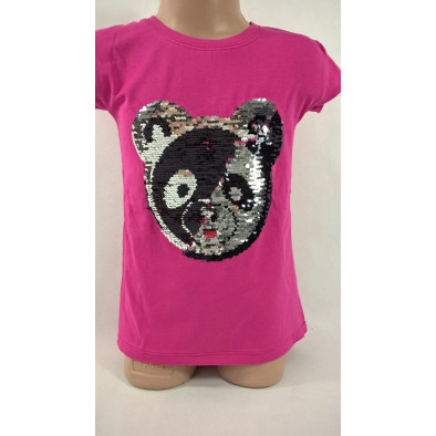 Dievčenské tričko s flitrami - panda